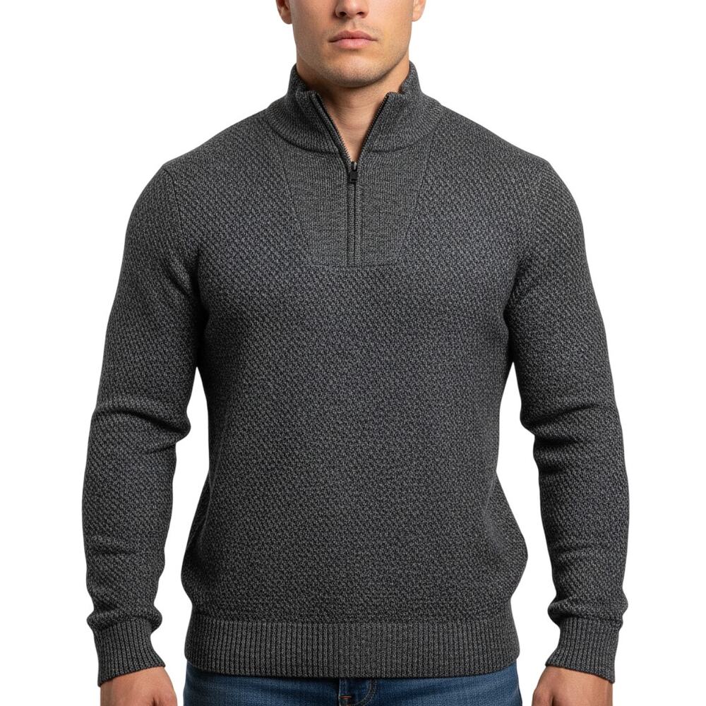 Alesbury 1/4 Zip Pullover Sweater Charcoal Gray Knit Long Sleeve NWT Mens Medium